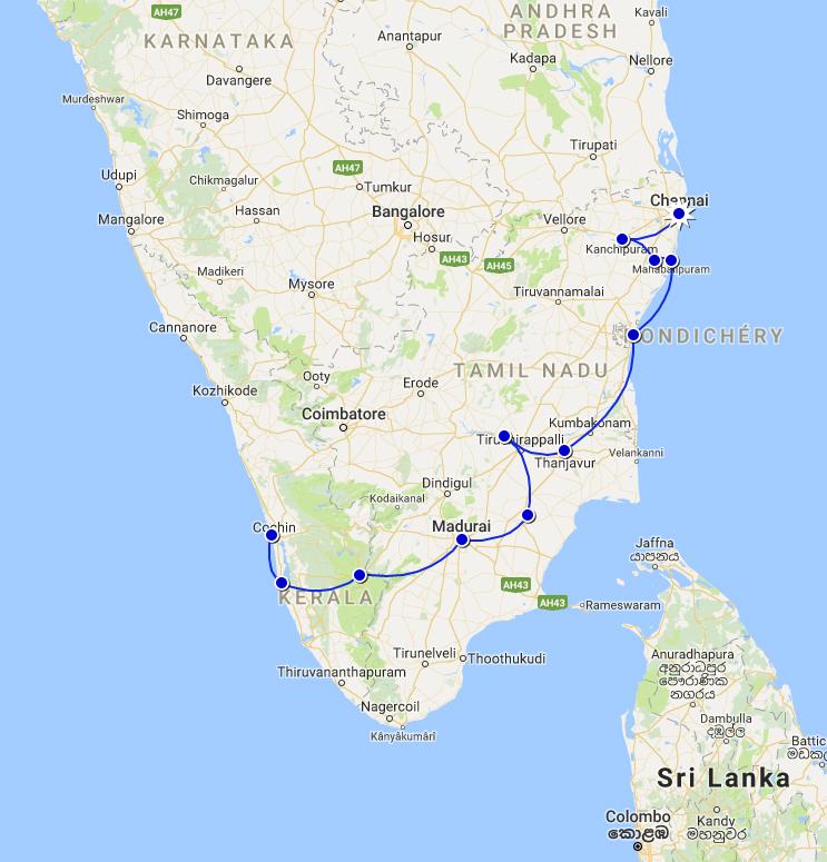 Splendeurs du sud de l'Inde