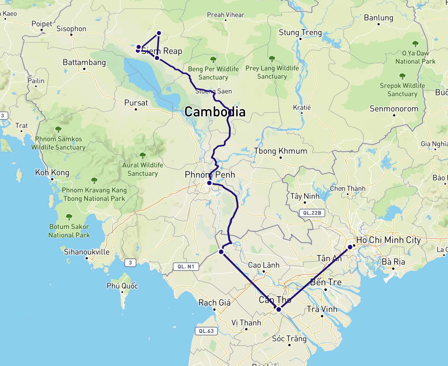 Le Vietnam de Saigon à Angkor au Cambodge